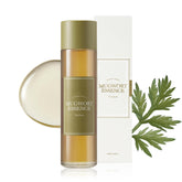 I'm From Mugwort Essence bottle closeup shows soothing hydration for sensitive skin.
