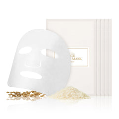 I'm from Rice Sheet Mask Pack-5 front view, eco-friendly packaging for daily hydration