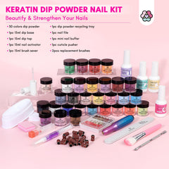SAVILAND Dip Powder Nail Kit with Drill: Starter Kit 103 Pcs Keratin Dip Nails Powder Kit 30 Colors with Dipping Powder Liquid Set with Base Top Coat Activator for Beginners All Seasons Home DIY Salon