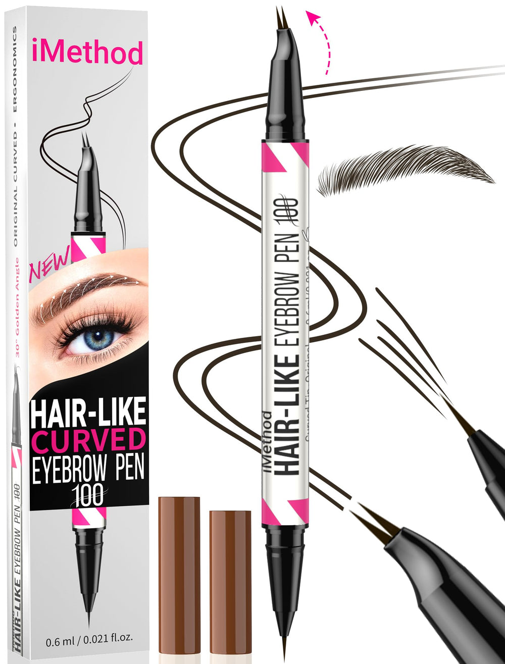iMethod Curved Eyebrow Pen curved-tip creates natural hair-like strokes