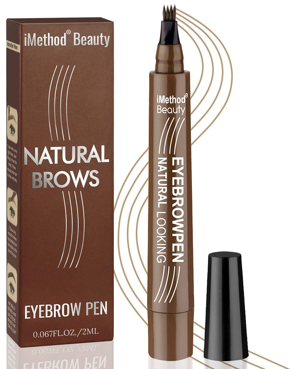iMethod Eyebrow Pen Light Brown cap close-up shows shade and smooth finish for precise definition