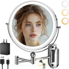 IMIKONA 9-inch wall-mounted makeup mirror provides clear full-face view for daily routines