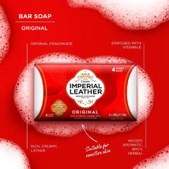 Imperial Leather Original Bar Soap center badge closeup highlighting heritage scent