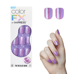 imPRESS Color FX Wonder dark purple short squoval nails packed for easy glam