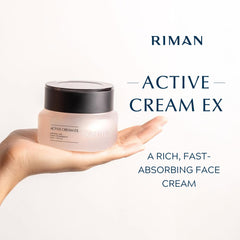 INCELLDERM Active Cream texture swirl illustrates light, non-greasy absorption.