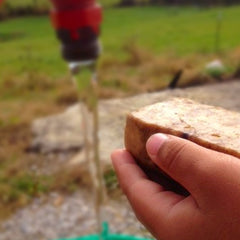 Incredible BY NATURE African Black Soap raw ingredients close-up highlighting natural oils.