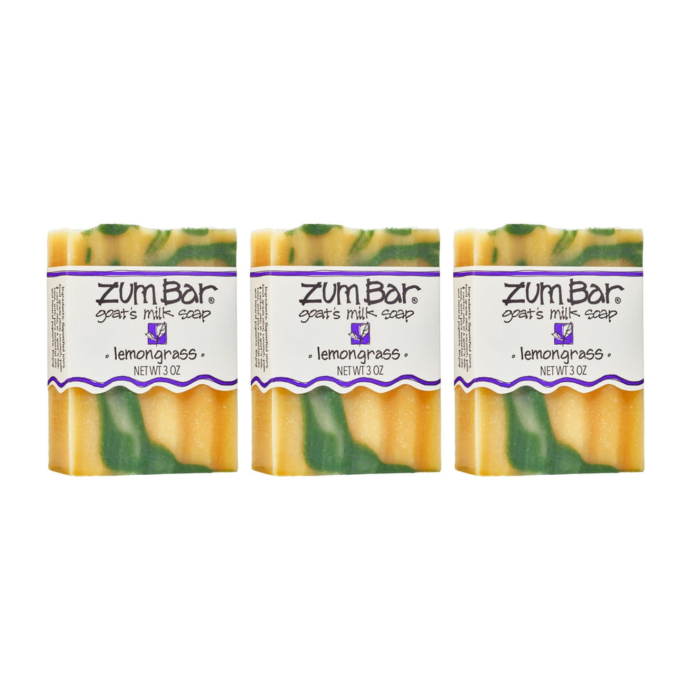Indigo Wild Zum Lemongrass Goat Milk Soap pack front for gentle hand and body cleansing.