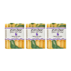 Indigo Wild Zum Lemongrass Goat Milk Soap pack front for gentle hand and body cleansing.