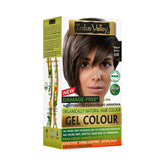 INDUS VALLEY gel hair color pack shot — vegan formula and ammonia-free safety.