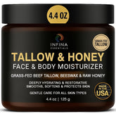 INFINA ESSENTIALS beef-tallow-face-cream nourishes dry skin with rich hydration.