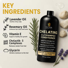 INFINA ESSENTIALS hard-water-shampoo-creamy-lather delivers soft, manageable hair after use.