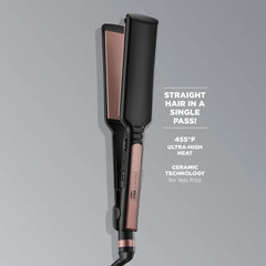 INFINITIPRO by CONAIR Rose Gold Ceramic Flat Iron heat settings dial emphasizes versatile styling options