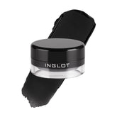 Inglot AMC Eyeliner Gel waterproof swatch shows bold color payoff for defined eyes