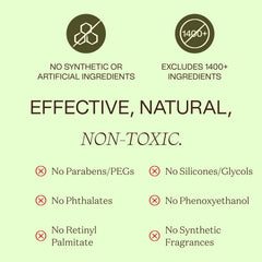 Ingreendients vegan, gluten-free, cruelty-free lotion for sensitive skin.