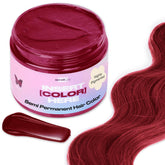 INH ruby red bottle shows vibrant, temporary color tint for hair.