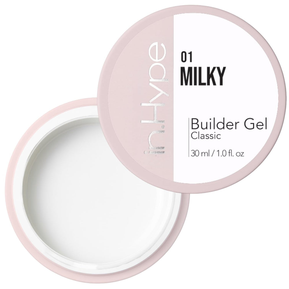 IN.HYPE milky-white builder gel for sculpting natural nails and extensions