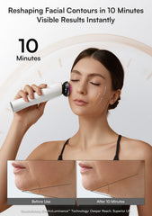 INIA Flare face-lift massager with ergonomic design for full facial coverage.