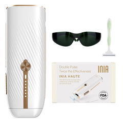 INIA Haute double-pulse ice-cooling front view for fast, comfortable at-home hair removal.