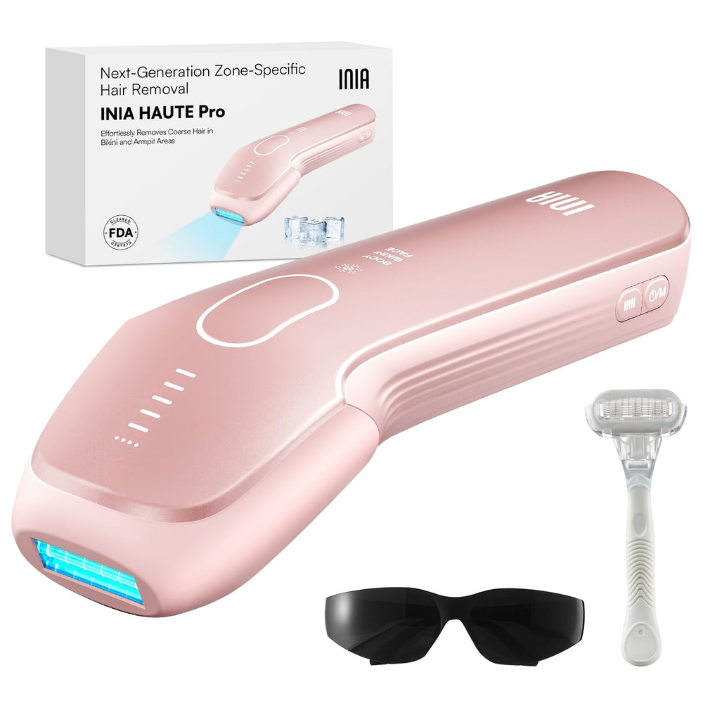 INIA HAUTE Pro ice-cooling tech delivers comfortable at-home IPL sessions.