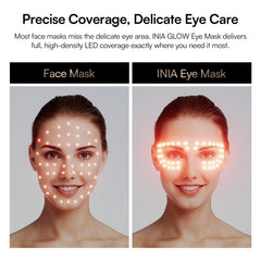 INIA red-light eye mask LED array up close enables targeted eye-area therapy