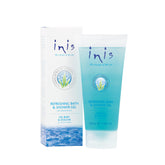 Inis refreshing bath gel bottle shows seaweed hydration for soft skin after shower.