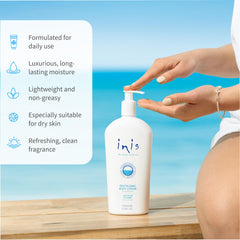 Inis vitamin E and shea butter cream texture close-up highlights rich moisture