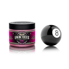 INK-EEZE Pink Ointment ingredients scene featuring safflower and tamanu oils