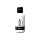 The INKEY List bottle close-up showing 2 percent hyaluronic acid serum for instant hydration.