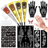 InkForge tattoo kit front view with four color inks for vibrant temporary designs.
