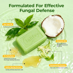 Inlifay antifungal soap lather closeup shows rich foam for thorough cleansing.