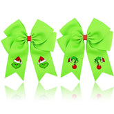 INLOLLY Geinch bow green front view showcases festive charm for holiday outfits.