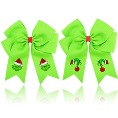 INLOLLY Geinch bow green front view showcases festive charm for holiday outfits.