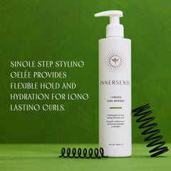 INNERSENSE Curl Memory Gel dispenser shows easy application for quick styling.