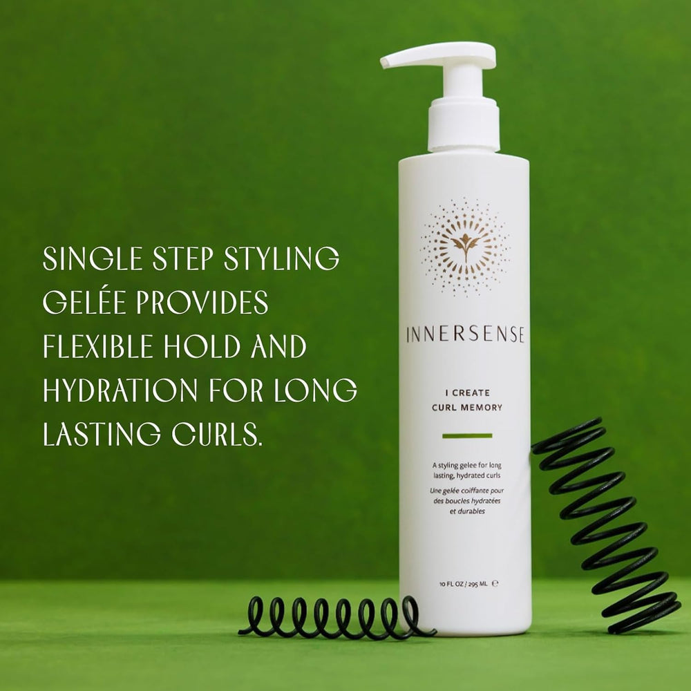 INNERSENSE Curl Memory Gel refill pouch label highlights clean, non-toxic beauty ethos.