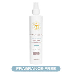INNERSENSE fragrance-free Sweet Spirit spray applying detangling and smoothing