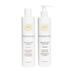 INNERSENSE Hairbath Shampoo bottle showing moisture-friendly formula for hydrated, frizz-controlled hair.