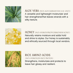 INNERSENSE I Create Volume label close-up highlighting organic honey and aloe benefits