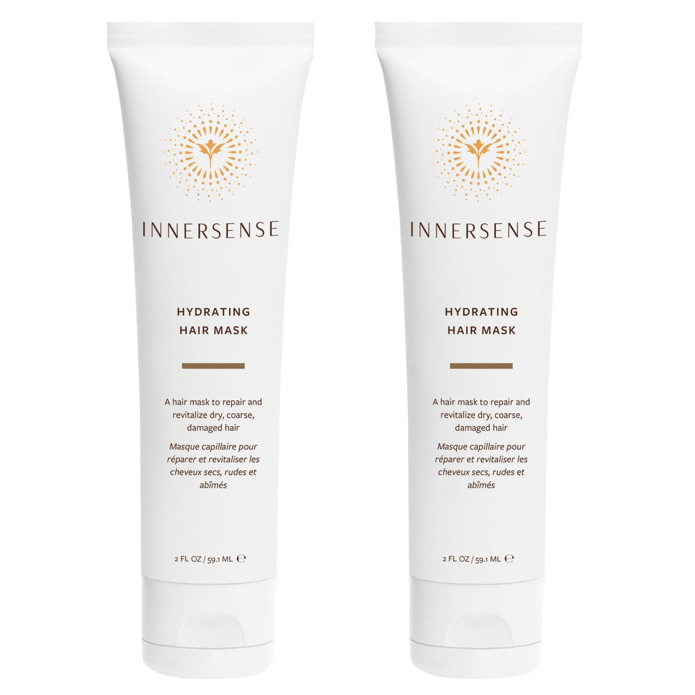 INNERSENSE natural hydrating hair mask jar close-up for moisturized hair.