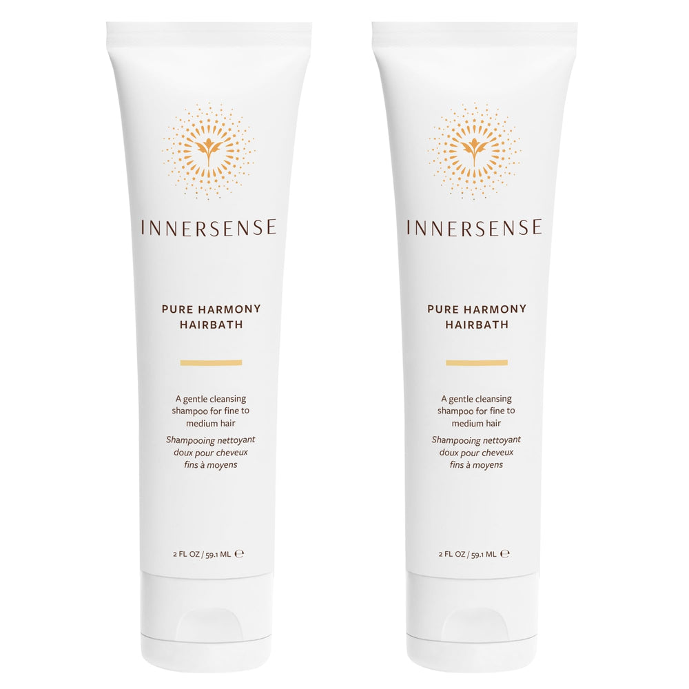 INNERSENSE Natural Pure Harmony Hairbath Shampoo bottle close-up for gentle cleansing and vibrant hair.