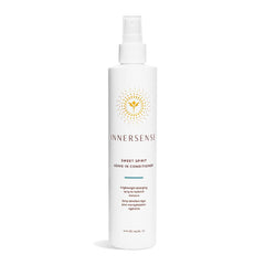 INNERSENSE Sweet Spirit Leave-In bottle closeup showing lightweight detangler benefits