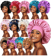 Inprog satin bonnet large 15inch protects braids and curls overnight.