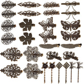 insowni bronze alligator clip with bow and leaf design for vintage gothic hairstyles