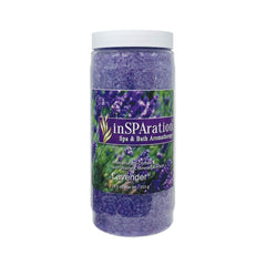 InSPAration Lavender Crystals spa tub setup for relaxing aromatherapy session