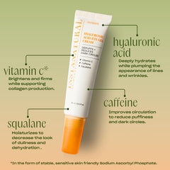 InstaNatural Hyaluronic Eye Gel Cream swatch highlights lightweight texture for pre-makeup prep.