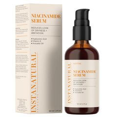 InstaNatural Niacinamide Serum bottle pour shows hydrating formula