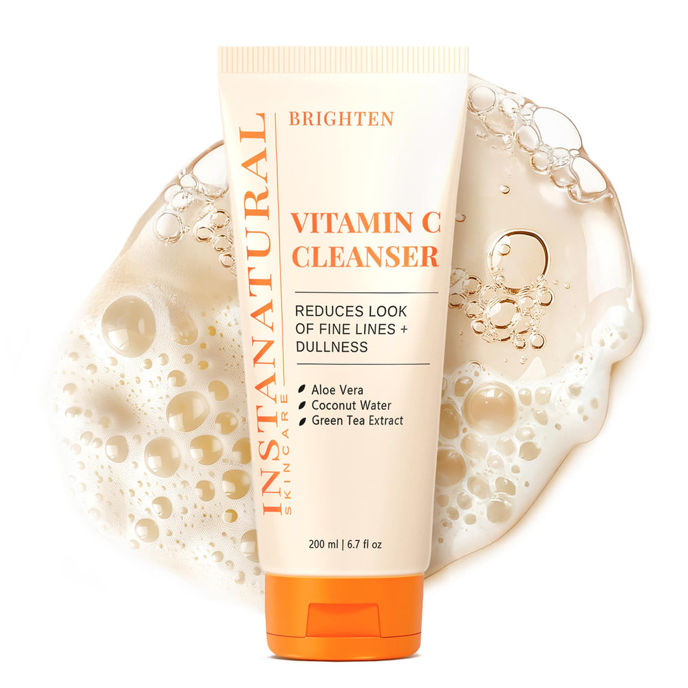 InstaNatural Vitamin C Cleanser bottle ready for brightening routine