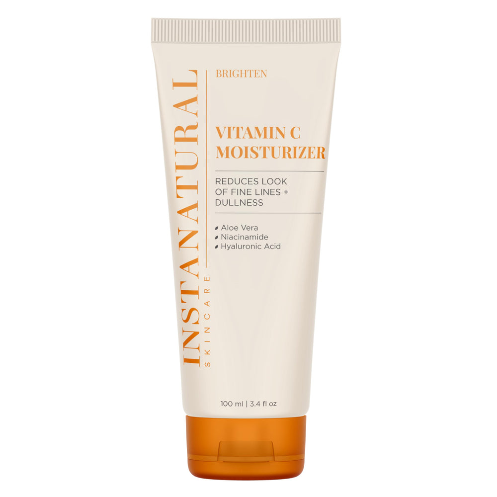 InstaNatural Vitamin C Moisturizer bottle pump for lightweight hydration.