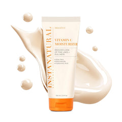 InstaNatural Vitamin C Moisturizer label highlights clean skincare promise.