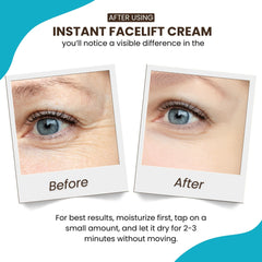 Instantly Ageless under-eye application close-up showing creamy texture for quick smoothing.
