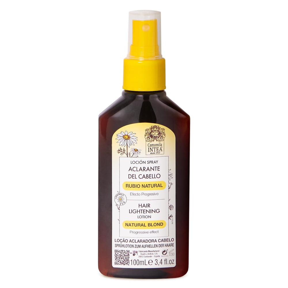 Intea Camomila Blonde Spray bottle closeup for easy at-home highlighting